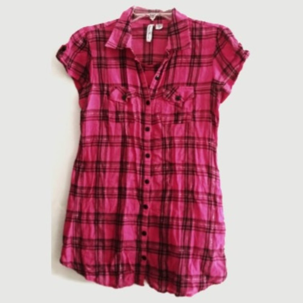 Plaid Button Down Tunic